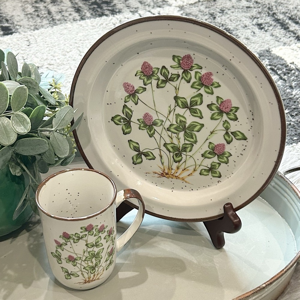 Vtg Sweet Clover Plate Royal Domino‎ Japan Botanical Garden Set 8" Plate & Cup